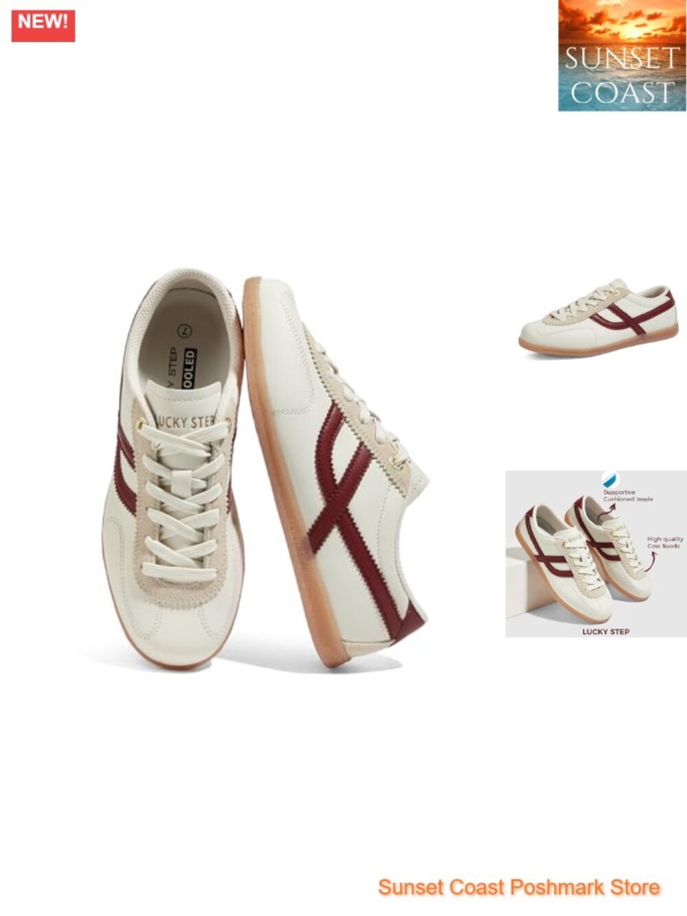Cow Suede & Faux Leather Retro Sneakers Slip-Resistant Walking Shoes